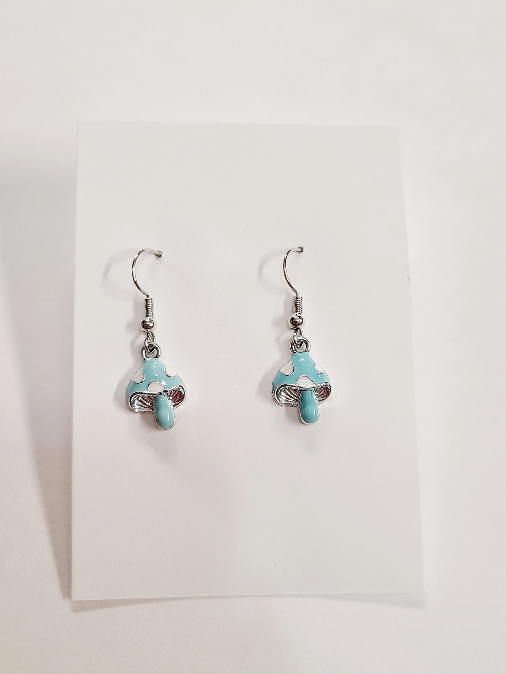 Cute Blue Mushroom Dangle Earrings - Women's Jewelry